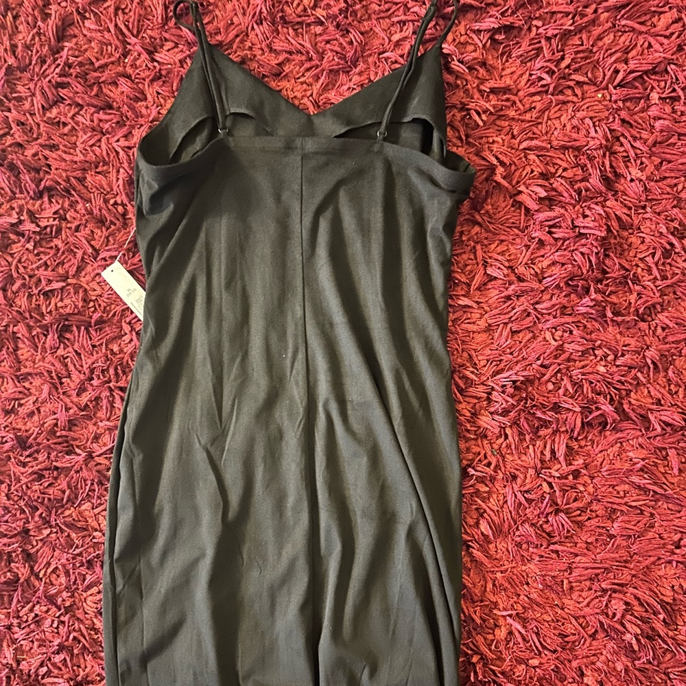 Black Midi Dress Faux Suede Junior’s 15/17 Women’s 10/12 NWT - Picture 5 of 6